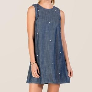 NWT Cathryn Pearl Lattice Back Shift Dress